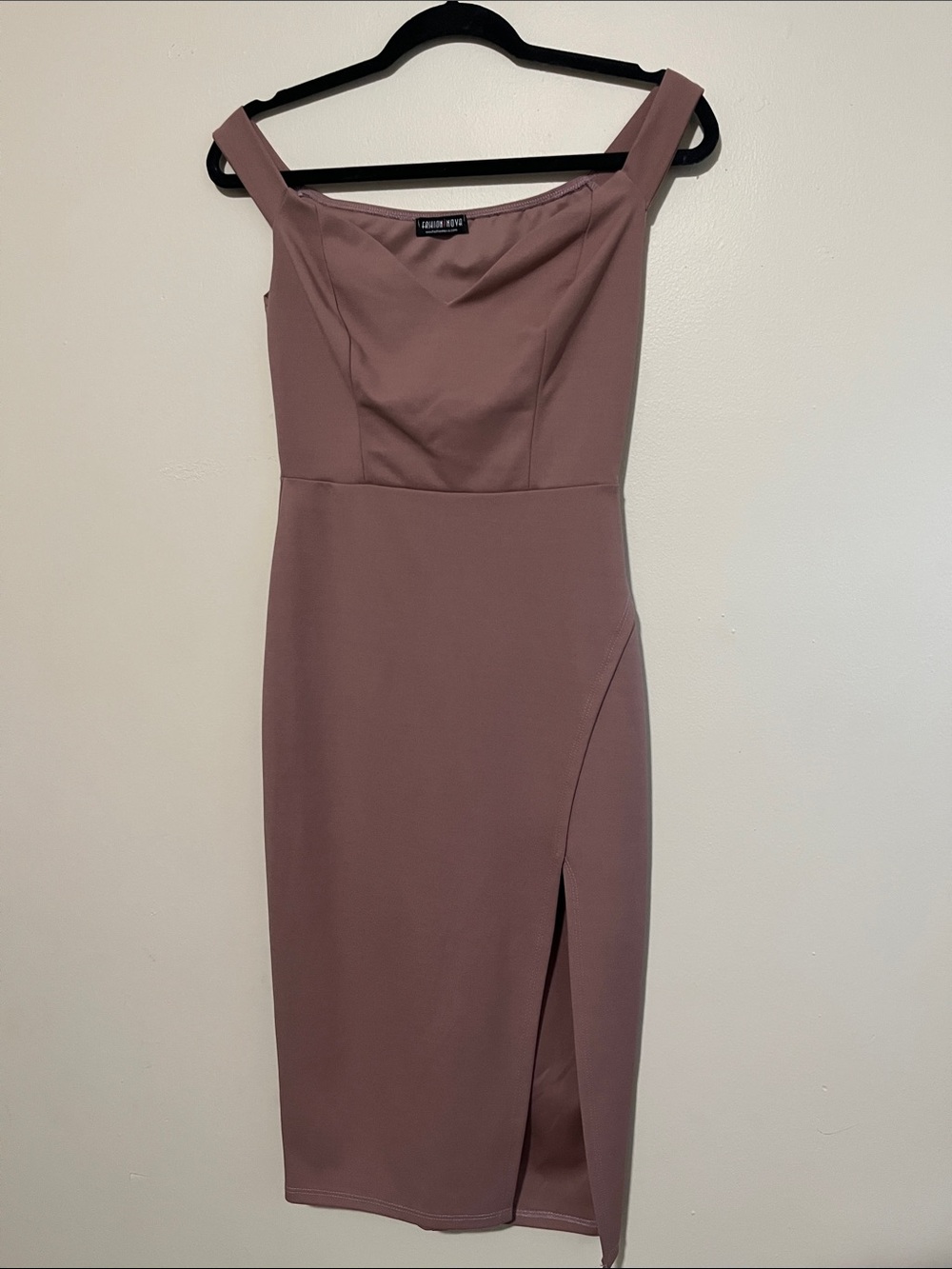 Fashion Nova Mauve Sheath Dress with Side Slit